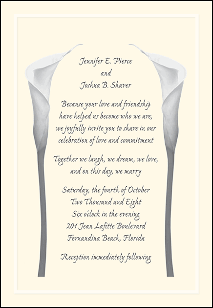 Jenn and Josh's wedding invitation